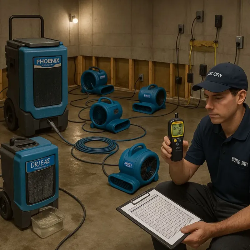Structural Drying and Dehumidification process in Rushville, IN